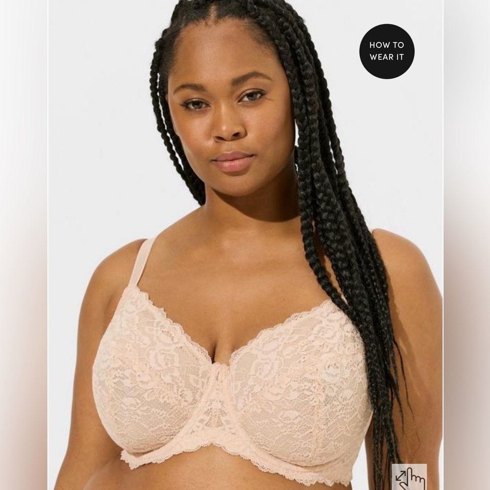 LIKE NEW Torrid rose gold lace bra 38DD